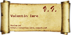 Valentin Imre névjegykártya